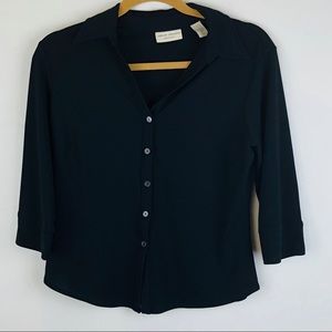 Valerie Stevens Black Blouse Medium